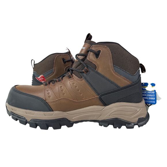 Skechers Tarver Work‎ Boot Composite Toe Mens 10 Brown Leather Waterproof EH main image 5